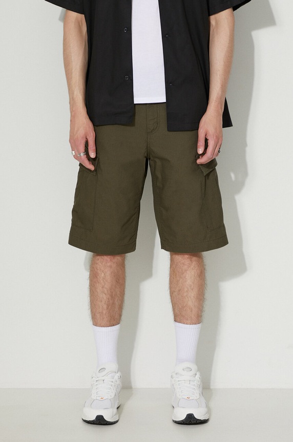 Pamučne kratke hlače Carhartt WIP Regular Cargo Short BLACK pamuk zelena I028246