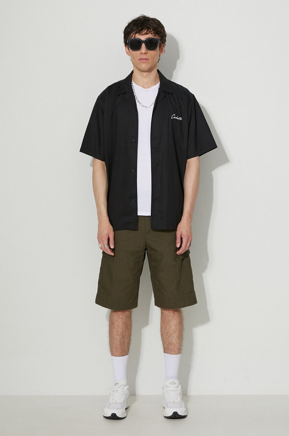 Pamučne kratke hlače Carhartt WIP Regular Cargo Short BLACK I028246 zelena AA00