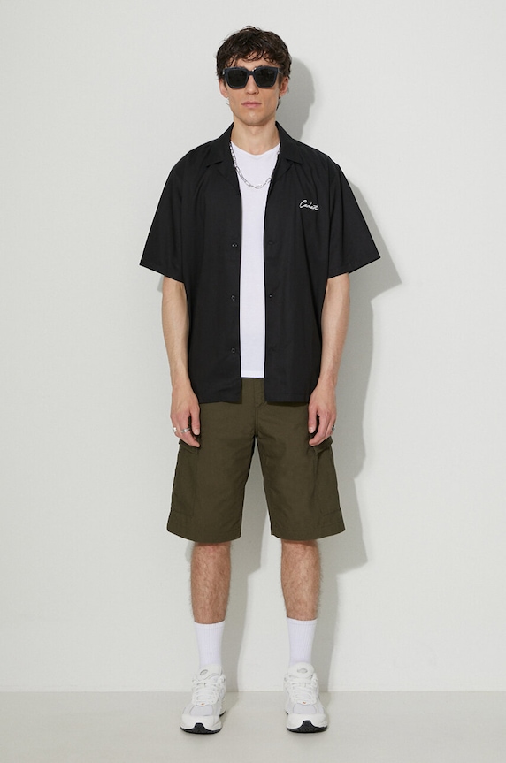 Pamučne kratke hlače Carhartt WIP Regular Cargo Short BLACK I028246 zelena AA00