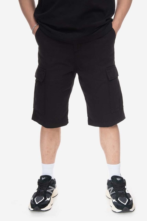 Carhartt WIP szorty bawełniane Regular Cargo Short gładkie czarny I031517