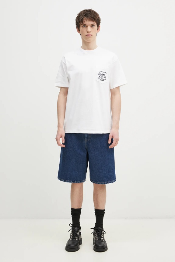 Carhartt WIP pantaloncini di jeans I031919 blu