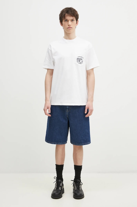 Carhartt WIP pantaloncini di jeans I031919 blu