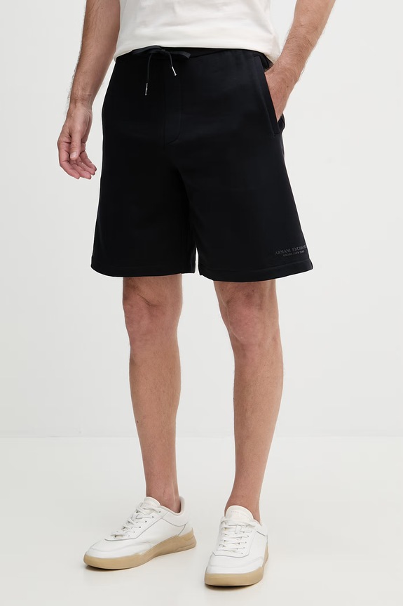 Armani Exchange pantaloni scurți de trening pentru bărbați din bumbac bleumarin XM001300.AF20934.NOS
