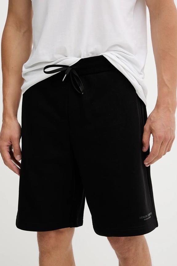 Armani Exchange pamut rövidnadrág dzsörzé fekete XM001300.AF20934.NOS