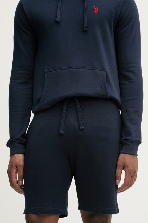 Pamučne kratke hlače U.S. Polo Assn. DHM LB SWEAT pletivo mornarsko plava MUP3354