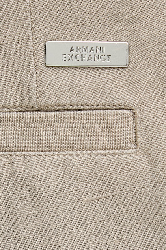Armani Exchange šortky pánske s ľanom béžová 8NZS67.ZNFNZ.NOS