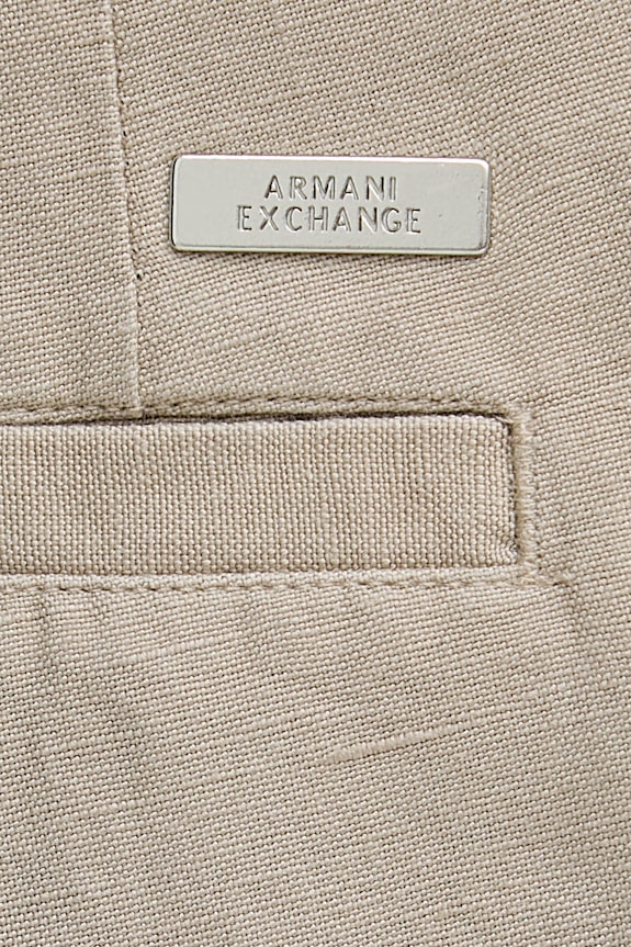Armani Exchange šortky pánske s ľanom béžová 8NZS67.ZNFNZ.NOS