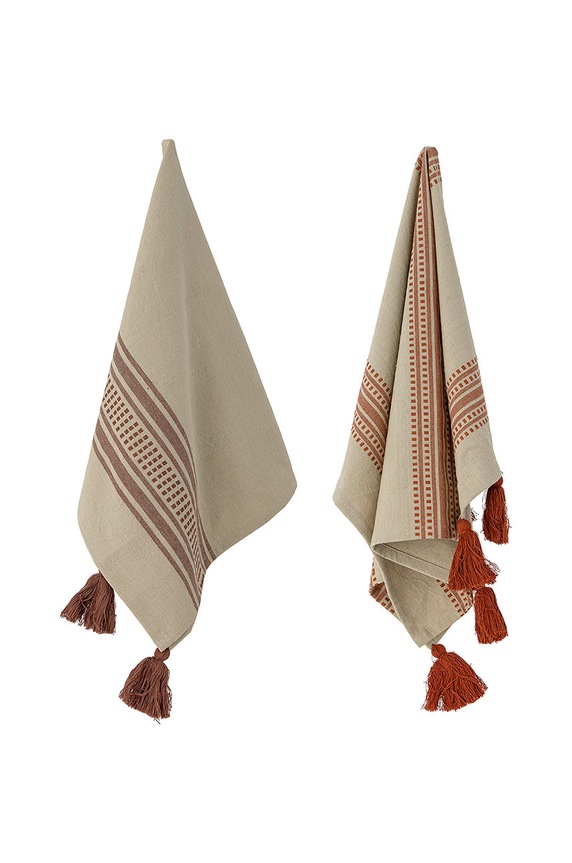 Bloomingville zestaw ręczników kuchennych (2-pack) szary 82055394