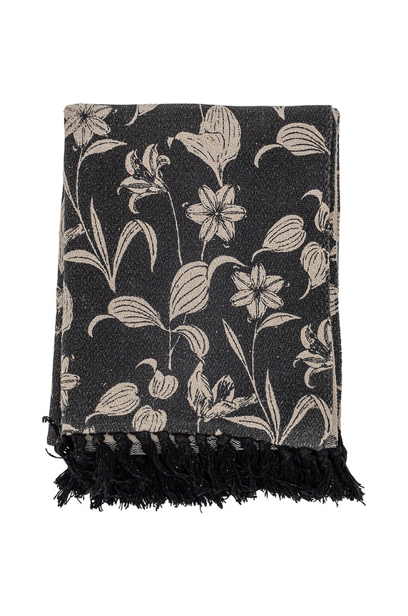 Nappali és hálószoba Bloomingville pamut ágytakaró 82051639 fekete