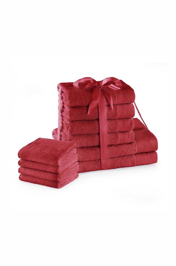 home & lifestyle zestaw ręczników od 30 do 140 cm 10-pack czerwony 4251525428756