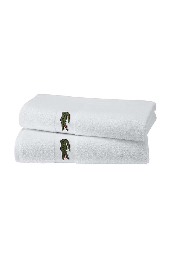 Kupaonica Mali pamučni ručnik Lacoste 55 x 100 cm 1010870 bijela