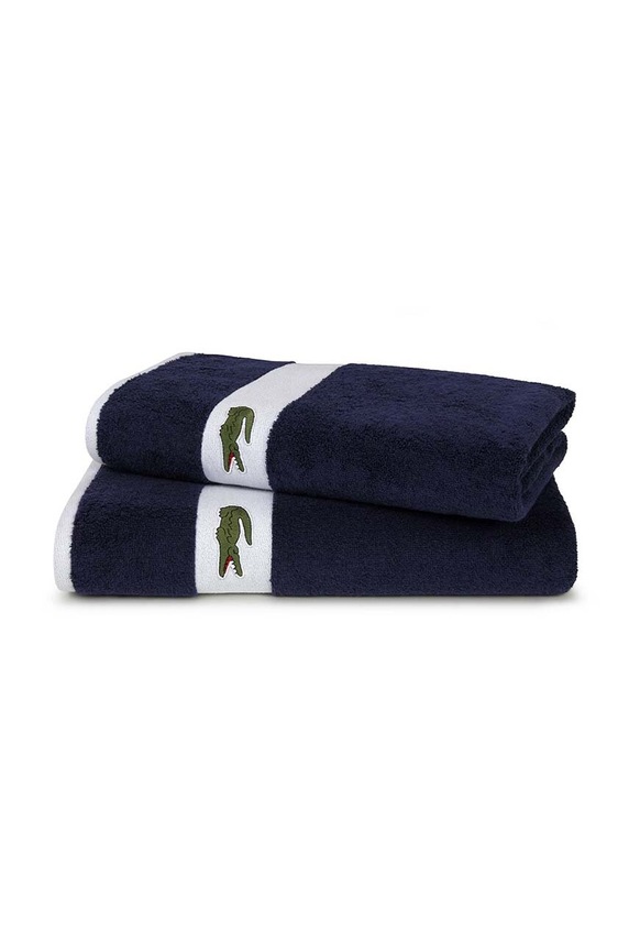 Lacoste közepes méretű pamut törölköző 70 x 140 cm 971931 kék AA00