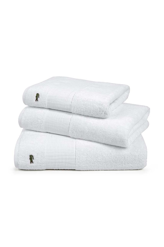 Lacoste mały ręcznik bawełniany 40 x 60 cm 972164 biały AA00