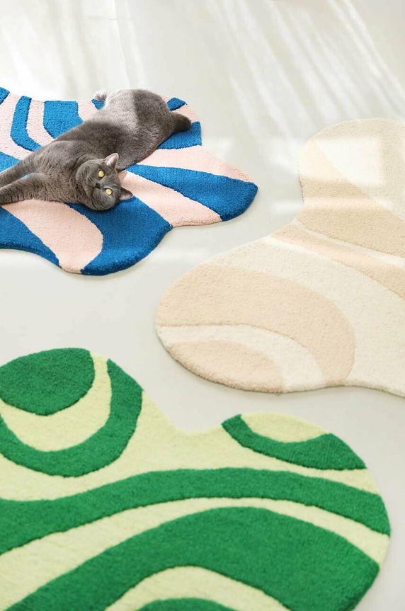 Salon i sypialnia &k amsterdam dywanik Liquid Green 1467.03 zielony