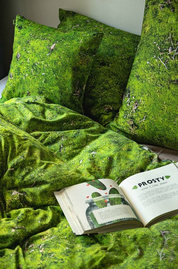 Foonka komplet pościeli bawełnianej Mech 200x200 / 70x80 cm 200x200.70x80.M