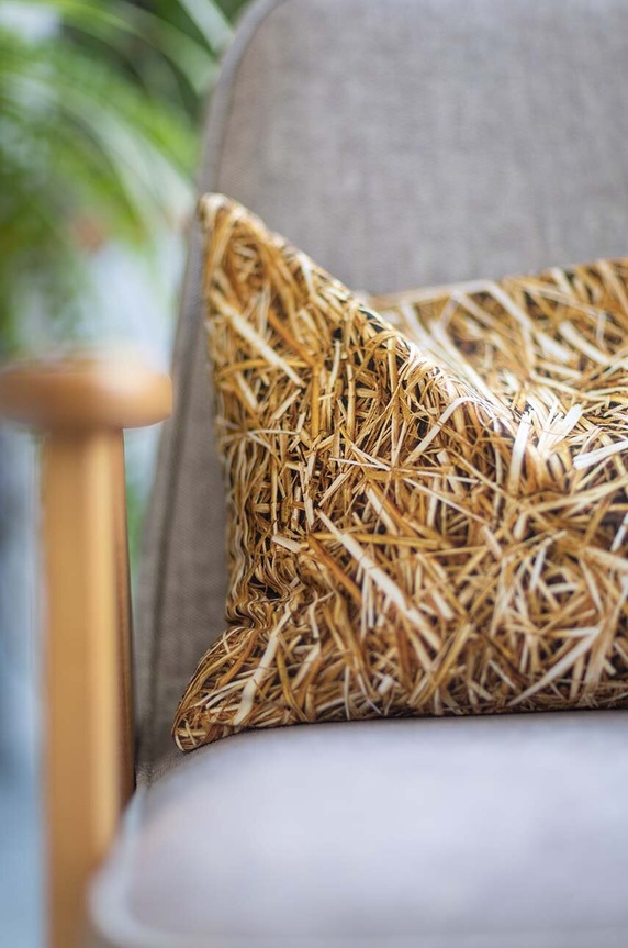 Foonka poduszka wypełniona łuską gryki Słoma 50x30 cm żółty PG.50.S