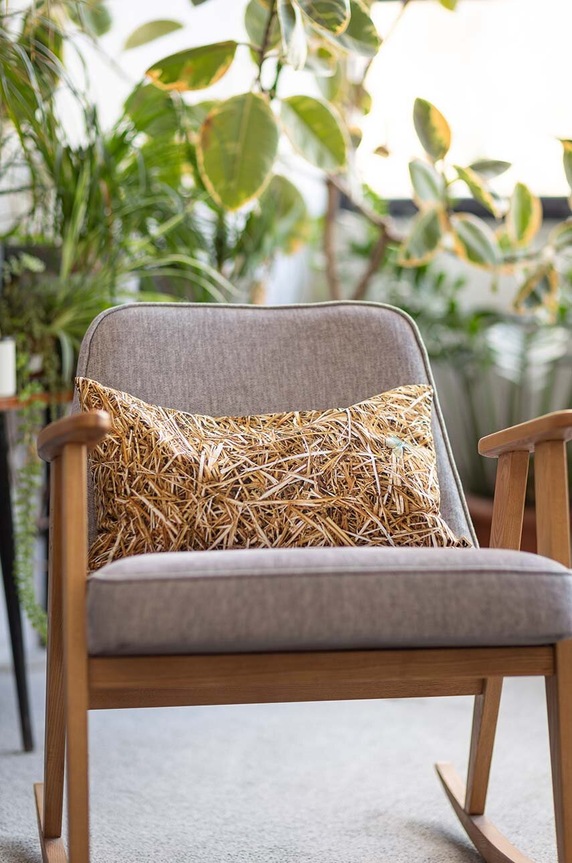 Foonka poduszka wypełniona łuską gryki Słoma 50x30 cm PG.50.S żółty