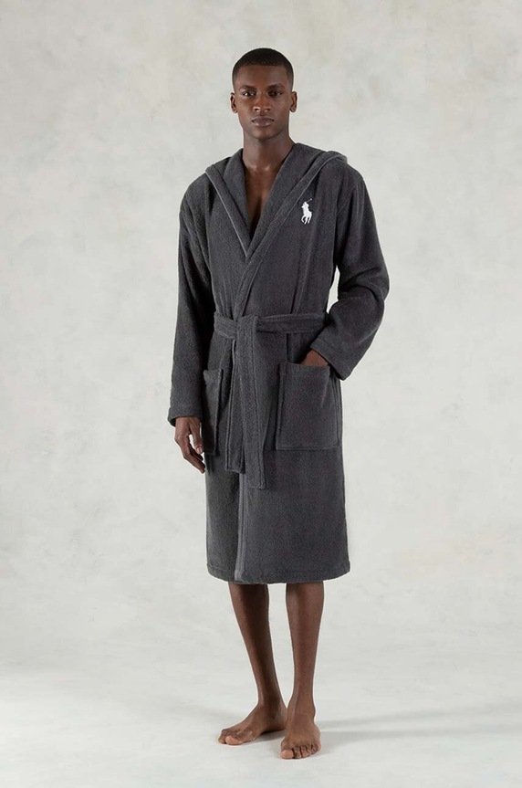Polo Ralph Lauren szlafrok bawełniany Player szary 1007548