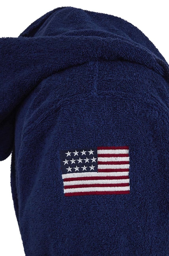 Μπάνιο Βαμβακερό μπουρνούζι Ralph Lauren Travis 972986 σκούρο μπλε