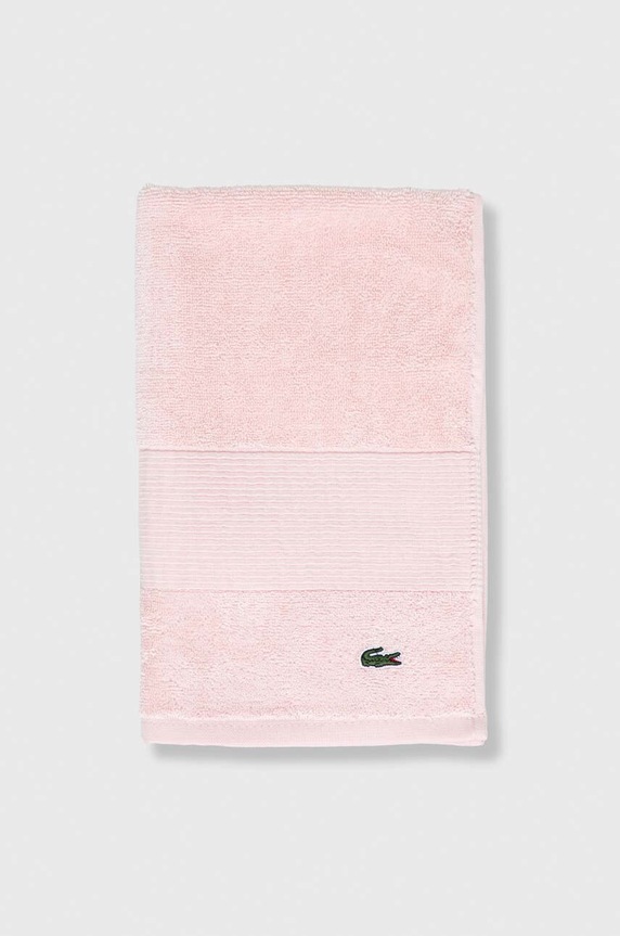 Μικρή βαμβακερή πετσέτα Lacoste LLECROCO 40 x 60 cm 972194 ροζ AA00