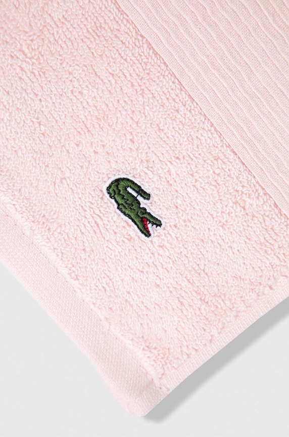 Μπάνιο Μικρή βαμβακερή πετσέτα Lacoste LLECROCO 40 x 60 cm 972194 ροζ