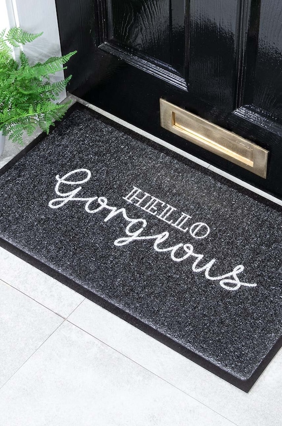 Artsy Doormats wycieraczka 70 x 40 cm DMB.HELLOGORGEOUS.7040 czarny AA00