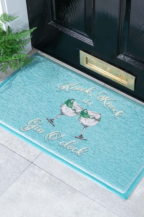 Artsy Doormats wycieraczka 70 x 40 cm DMW.GINOCLOCK.7040 turkusowy AA00