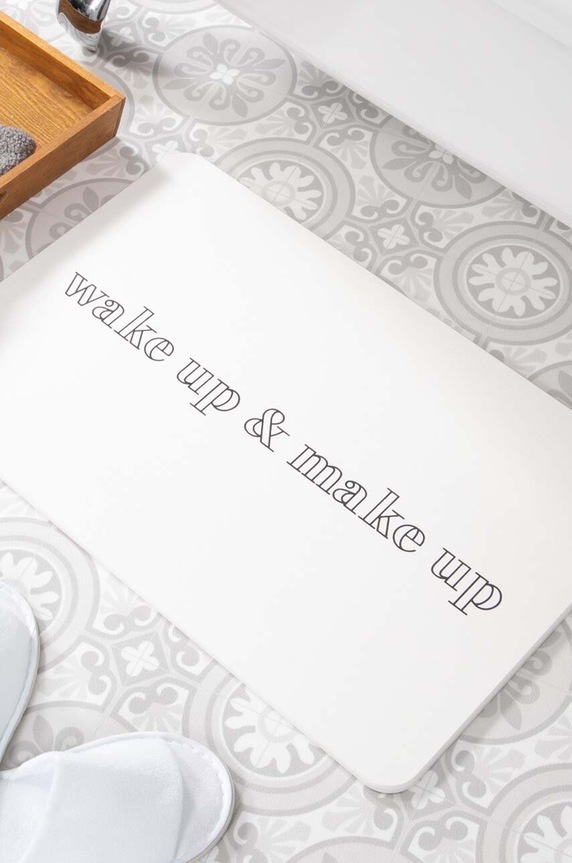 Artsy Doormats tappeto da bagno Up & Make Up 39 x 60 cm bianco BATHW.WAKEUPMAKEUP
