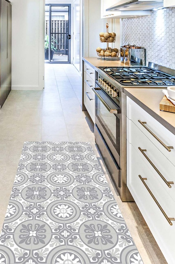 Σαλόνι και υπνοδωμάτιο Χαλάκι δαπέδου Artsy Doormats Sicily Vinyl Floor Mat V.SICILY.67145 γκρί