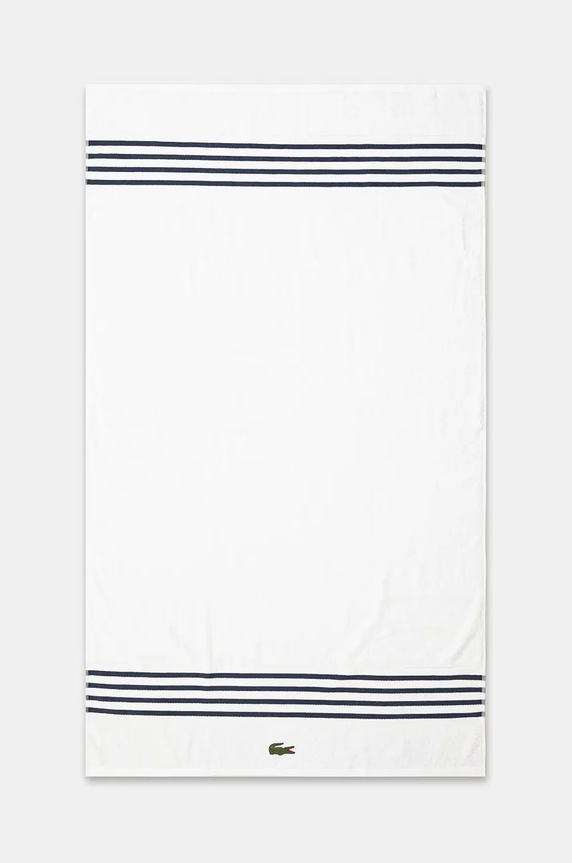 Lacoste duży ręcznik bawełniany L Courtline Marine 90 x 150 cm biały 1044333