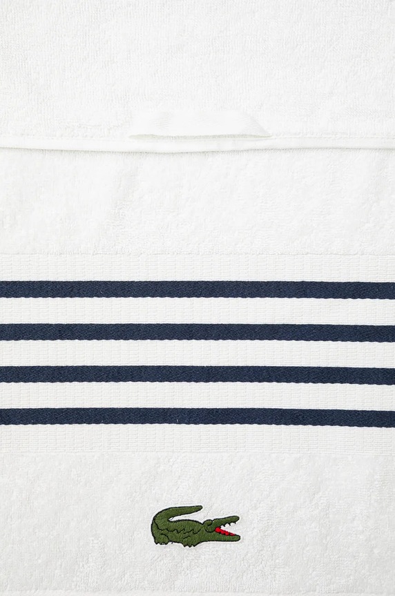 Łazienka Lacoste duży ręcznik bawełniany L Courtline Marine 90 x 150 cm 1044333 biały
