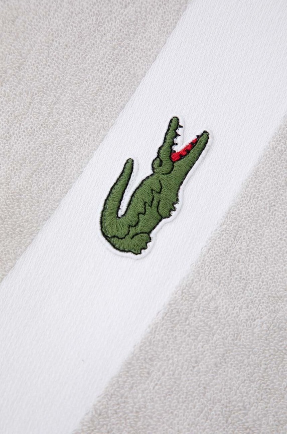 Kúpeľňa Stredný bavlnený uterák Lacoste L Casual Argent 70 x 140 cm 971933 biela