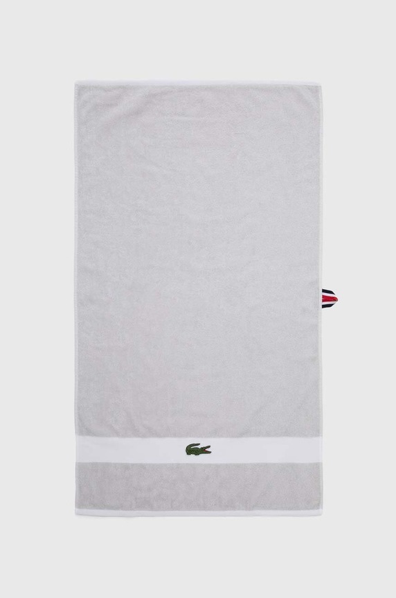 Μικρή βαμβακερή πετσέτα Lacoste L Casual Argent 55 x 100 cm γκρί 1010868.
