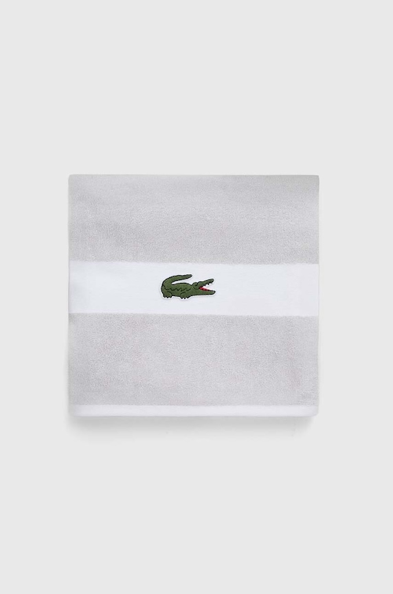 Μικρή βαμβακερή πετσέτα Lacoste L Casual Argent 55 x 100 cm 1010868. γκρί AA00