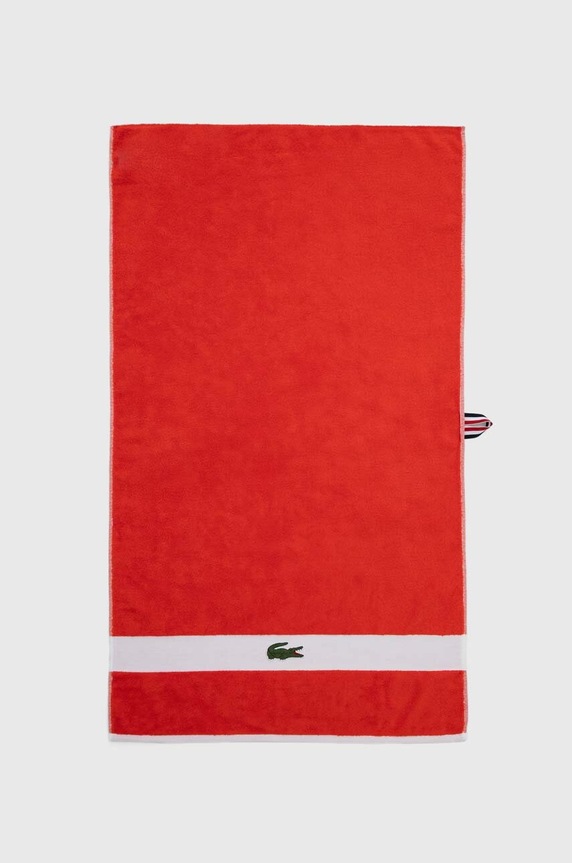 Lacoste mały ręcznik bawełniany L Casual Glaieul 55 x 100 cm czerwony 1022279