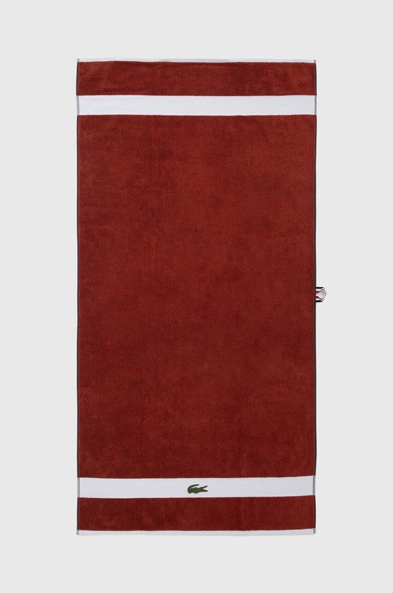 Lacoste średni ręcznik bawełniany L Casual Terre Battue 70 x 140 cm bordowy 1007101