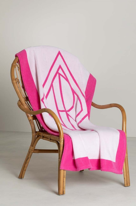 Пляжний рушник Ralph Lauren Blair White / Maui Pink 100 x 170 cm 1023403 рожевий