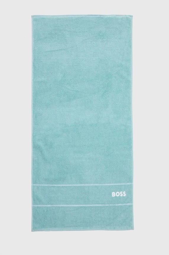Μικρή βαμβακερή πετσέτα BOSS Plain Aruba Blue 50 x 100 cm τιρκουάζ 1037466