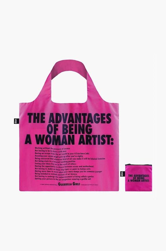 Nákupná taška LOQI GUERRILLA GIRLS ružová Q.GG.AW