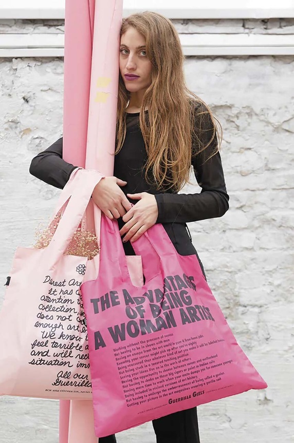 Nákupná taška LOQI GUERRILLA GIRLS ružová Q.GG.AW