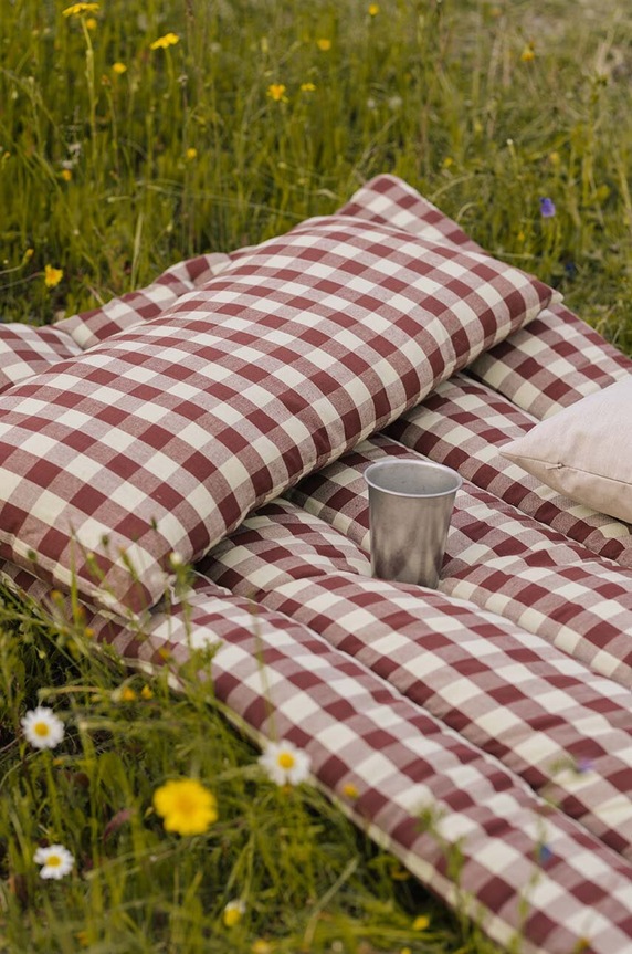 Dnevna soba in spalnica Dekorativna vzmetnica ferm LIVING Bothy Check Quilted 72 x 180 cm 1104269062 pisana