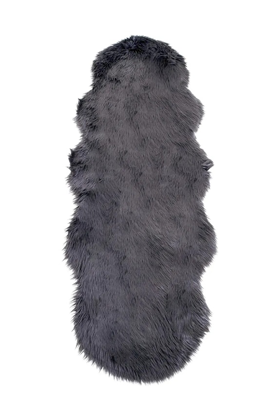 House Nordic ágytakaró Lambskin Artificial 60 x 180 cm szürke 3981213