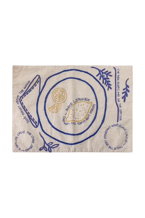 Bloomingville tovaglietta da pranzo Limone multicolore 82062680