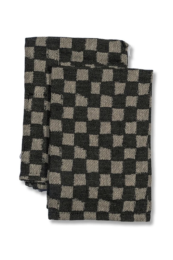 Byon zestaw serwetek bawełnianych Checki 2-pack czarny 5219800501