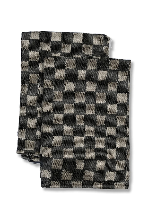 Byon zestaw serwetek bawełnianych Checki 2-pack czarny 5219800501