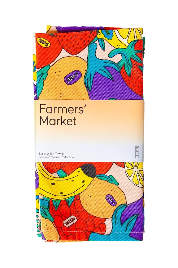 DOIY zestaw ściereczek kuchennych Farmers Market 2-pack multicolor DYTET2FM