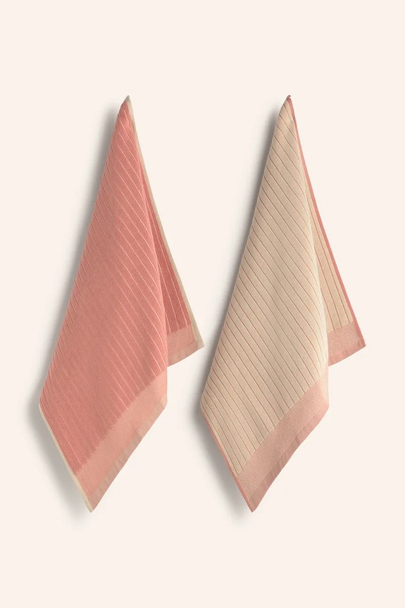 Bavlnená kuchynská utierka Calma House Lisboa 50 x 50 cm 2-pak ružová LISBOA.50.ROS