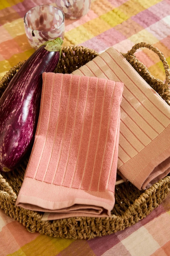 Bavlnená kuchynská utierka Calma House Lisboa 50 x 50 cm 2-pak ružová LISBOA.50.ROS