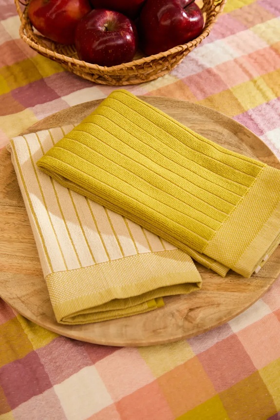 Calma House asciugamano da cucina in cotone Lisboa 50 x 50 cm pacco da 2 verde LISBOA.50.VER