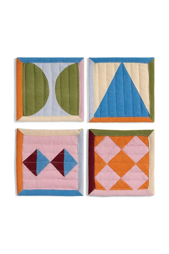 &k amsterdam set de suporturi din bumbac 12 x 12 cm multicolor 6046.02